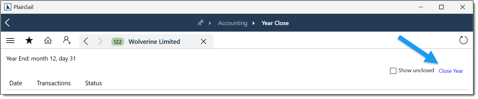 Year-end closure completed