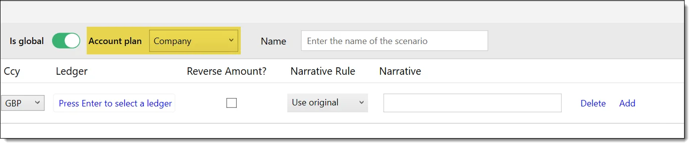 Creating a scenario step 2