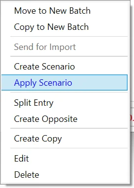 Applying a scenario