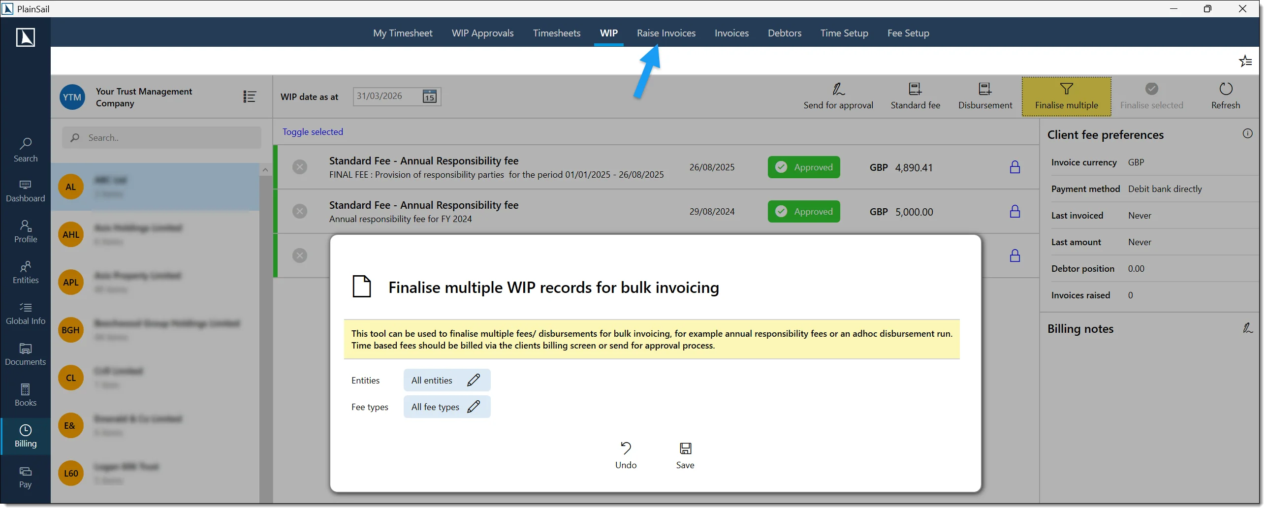 Bulk billing step 1
