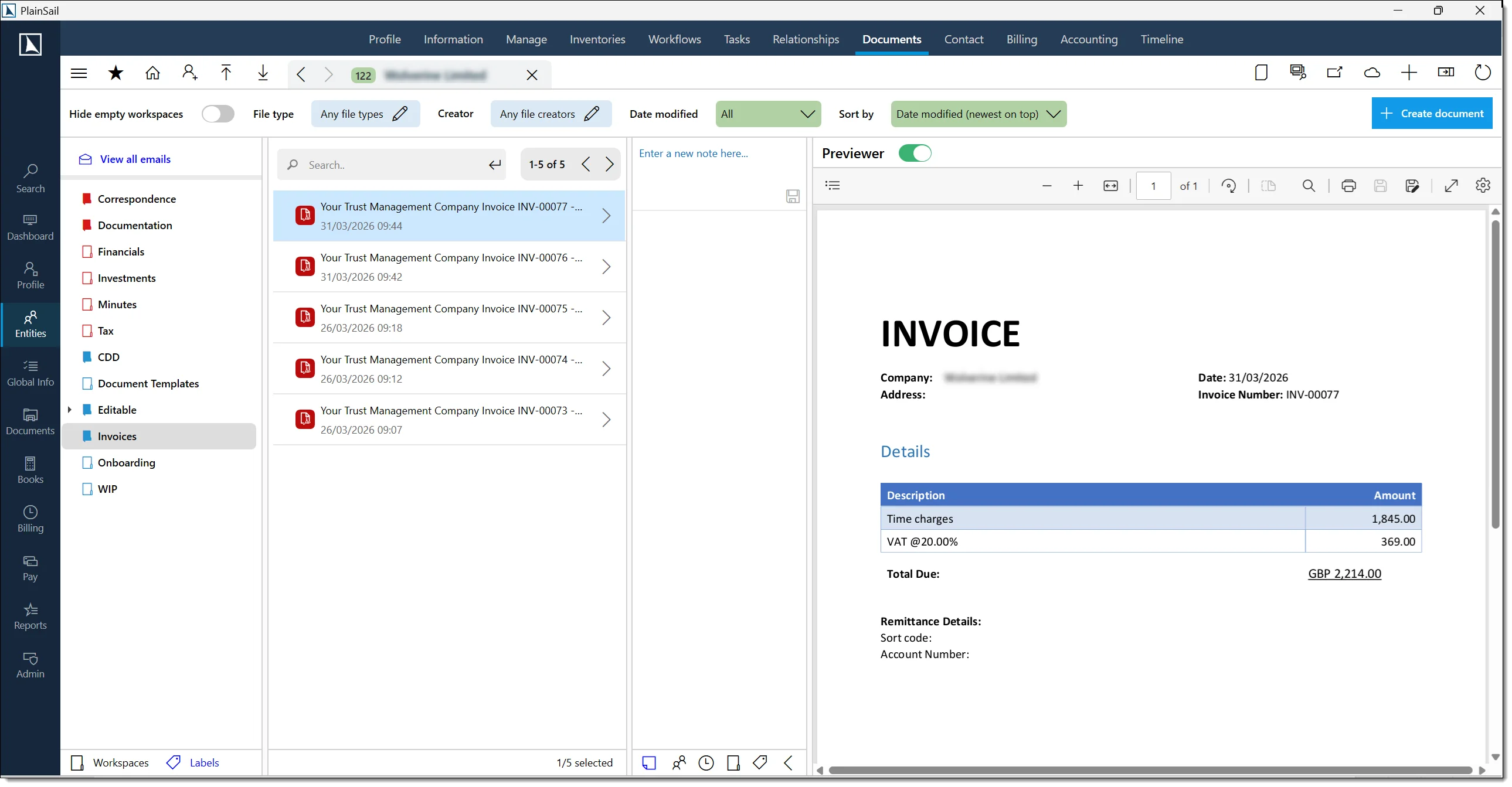 Invoice generation step 4