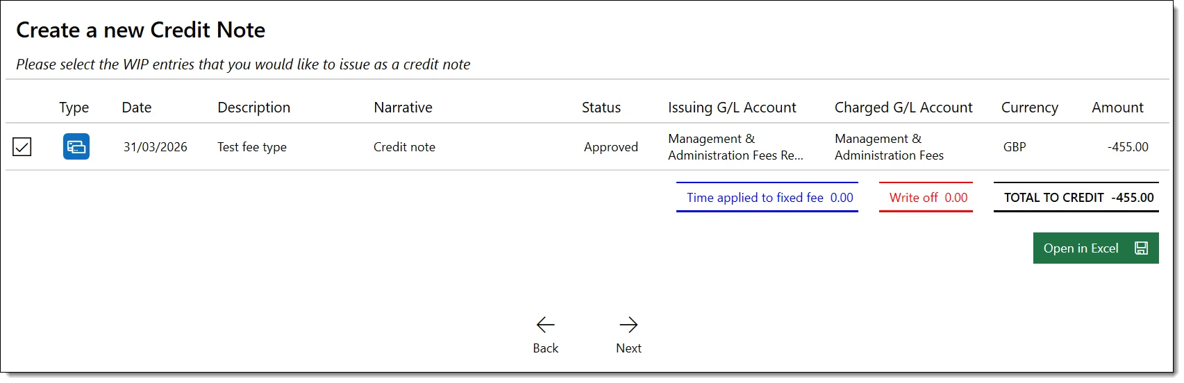 Credit note step 3