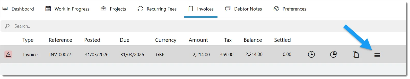 Voiding an invoice