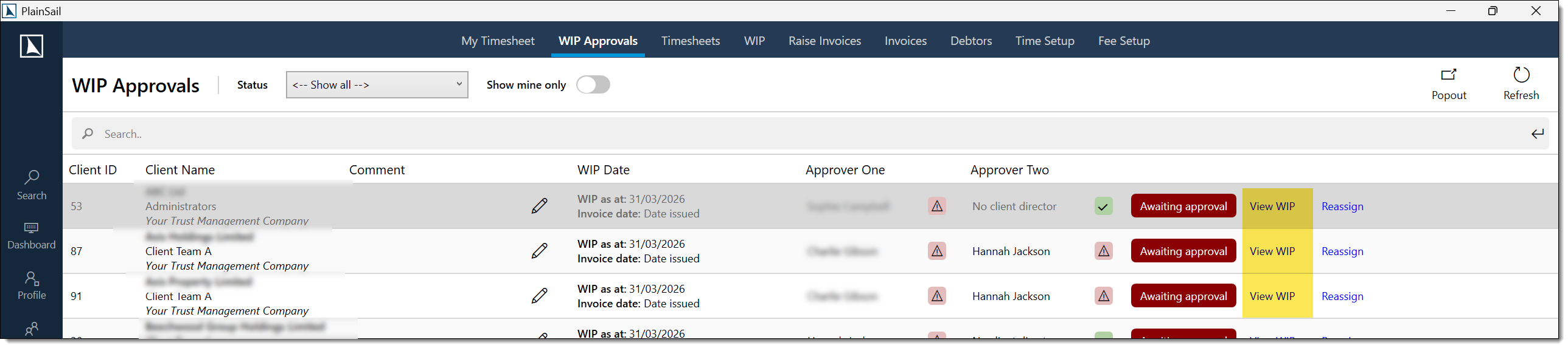 Approving WIP step 1