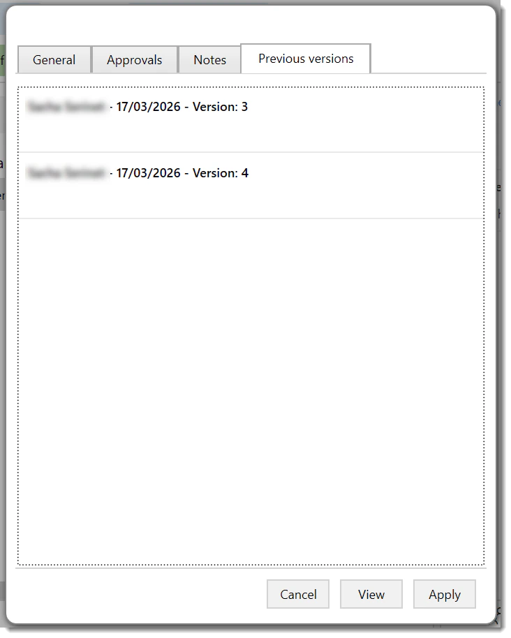 Version control details