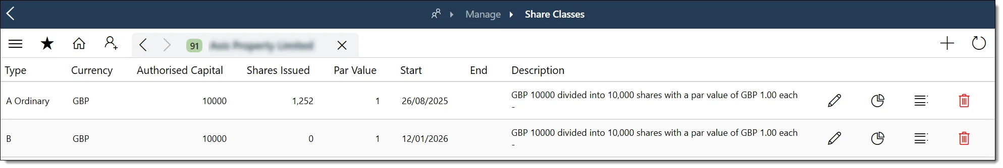 Share classes