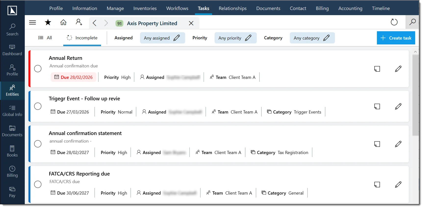 Managing tasks