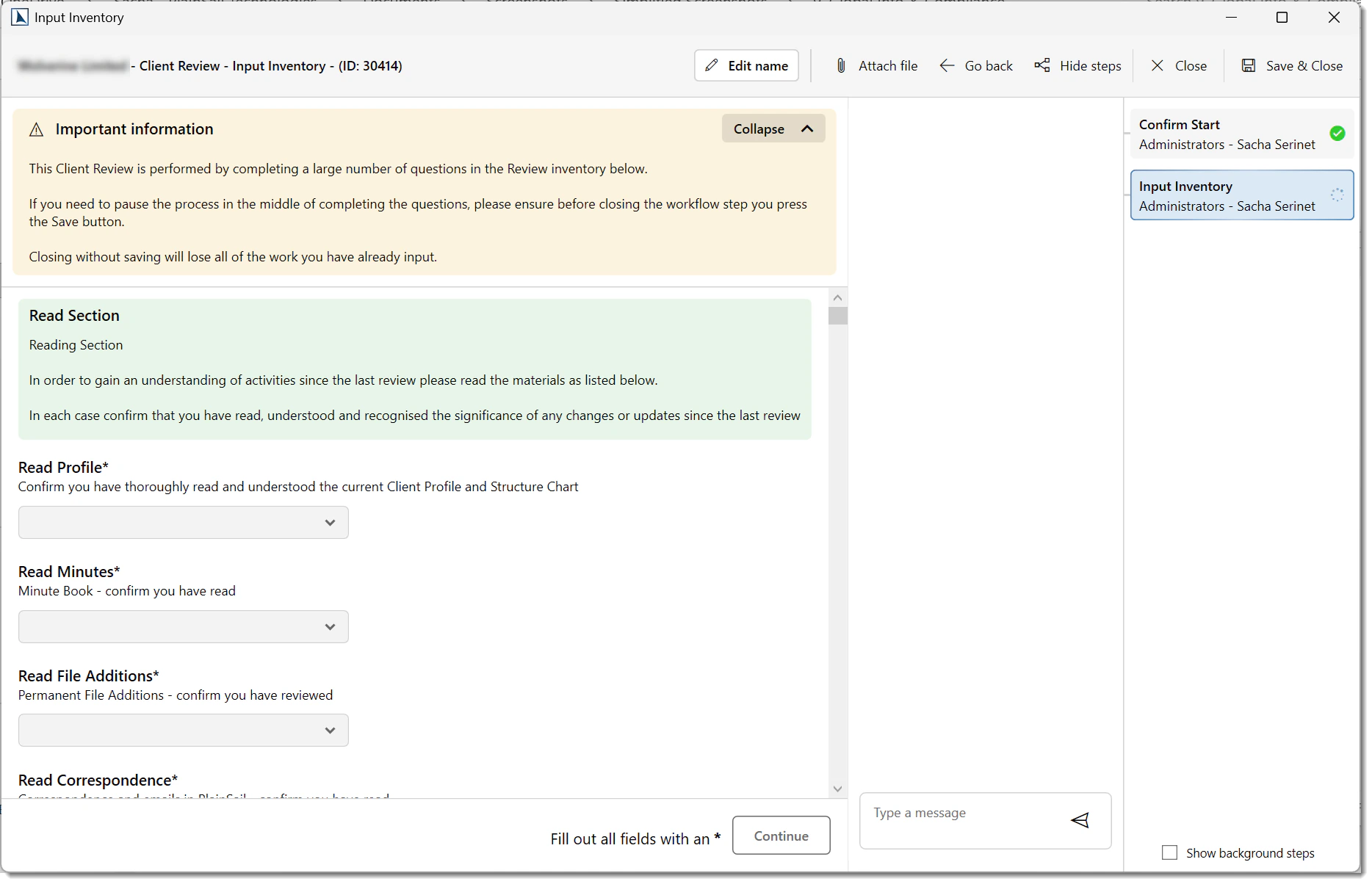 Workflow actions