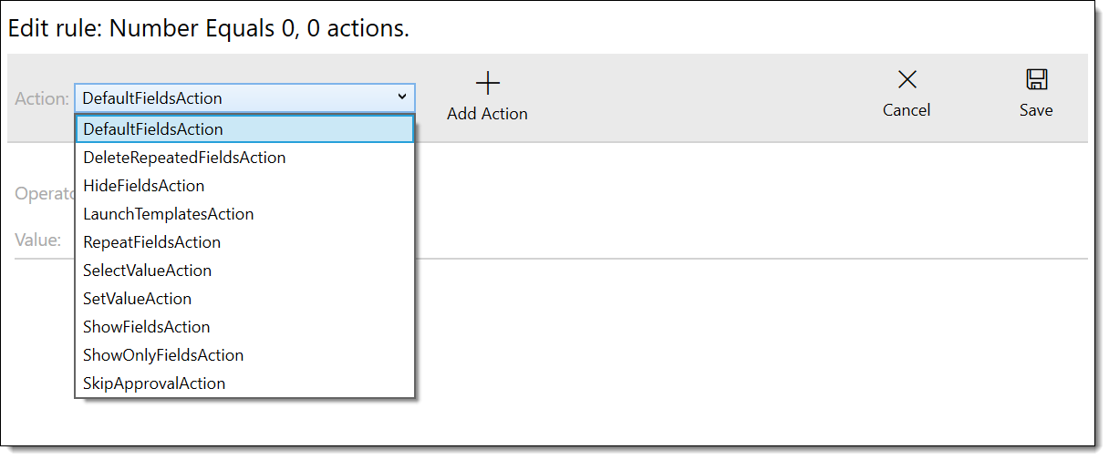 Rule actions step 3