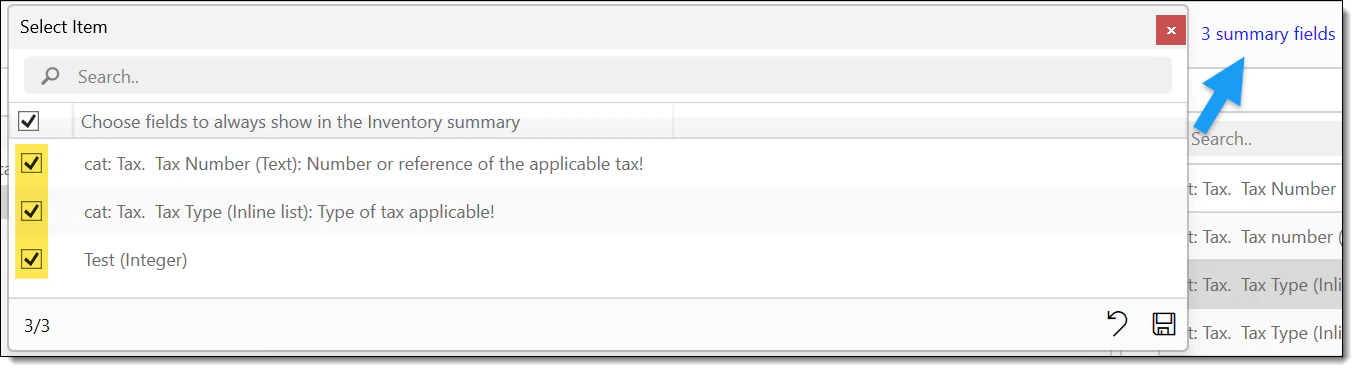 Summary fields