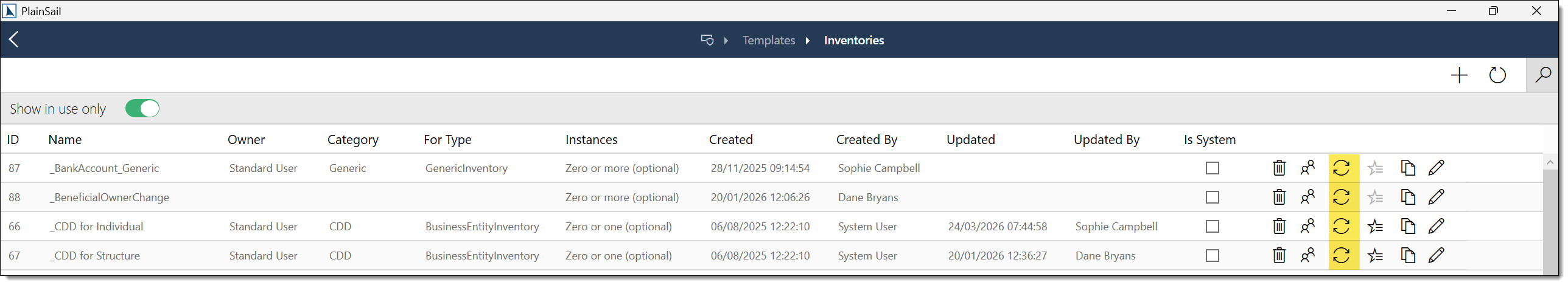 Synchronising changes