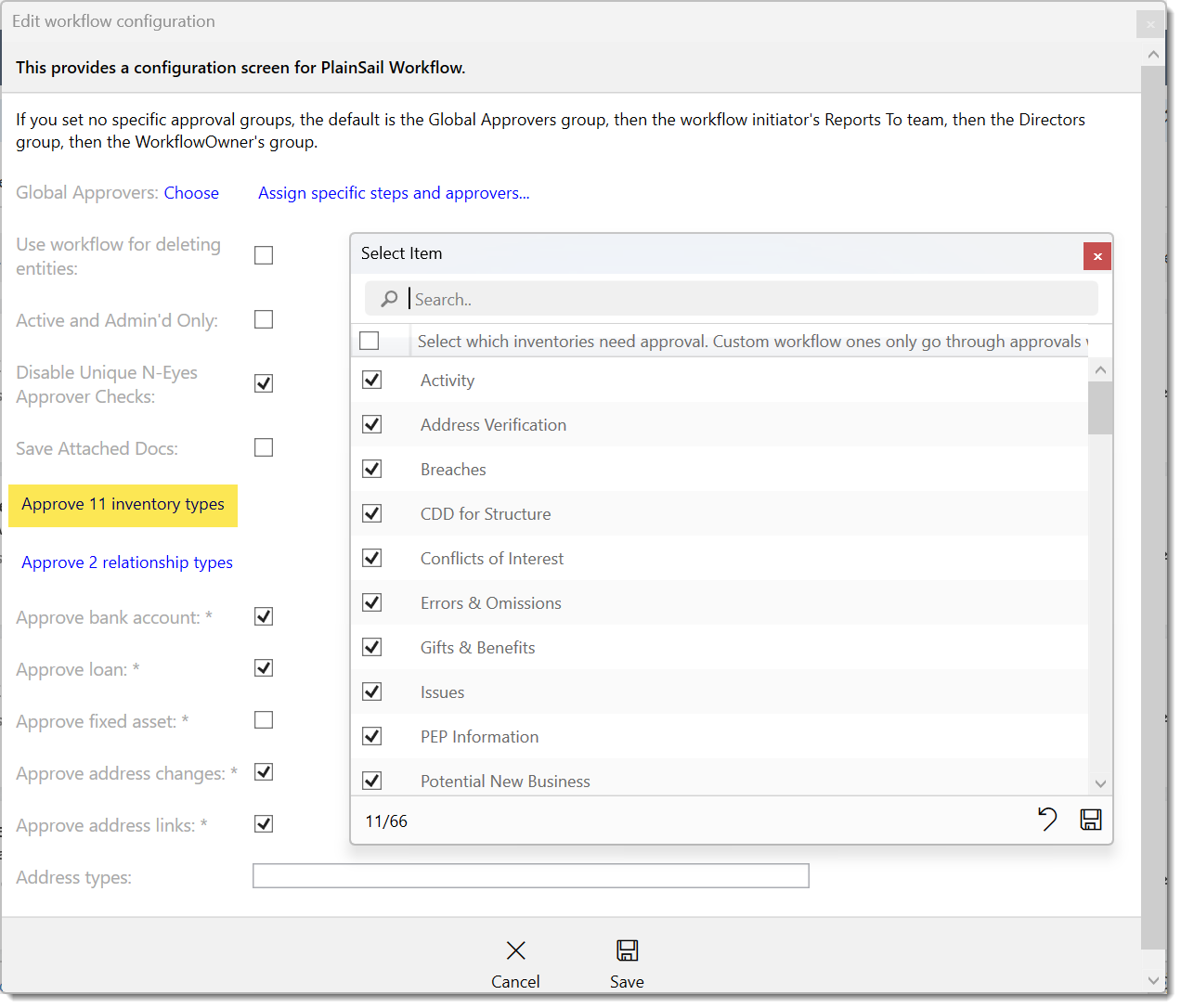 Configuring approvals step 3a