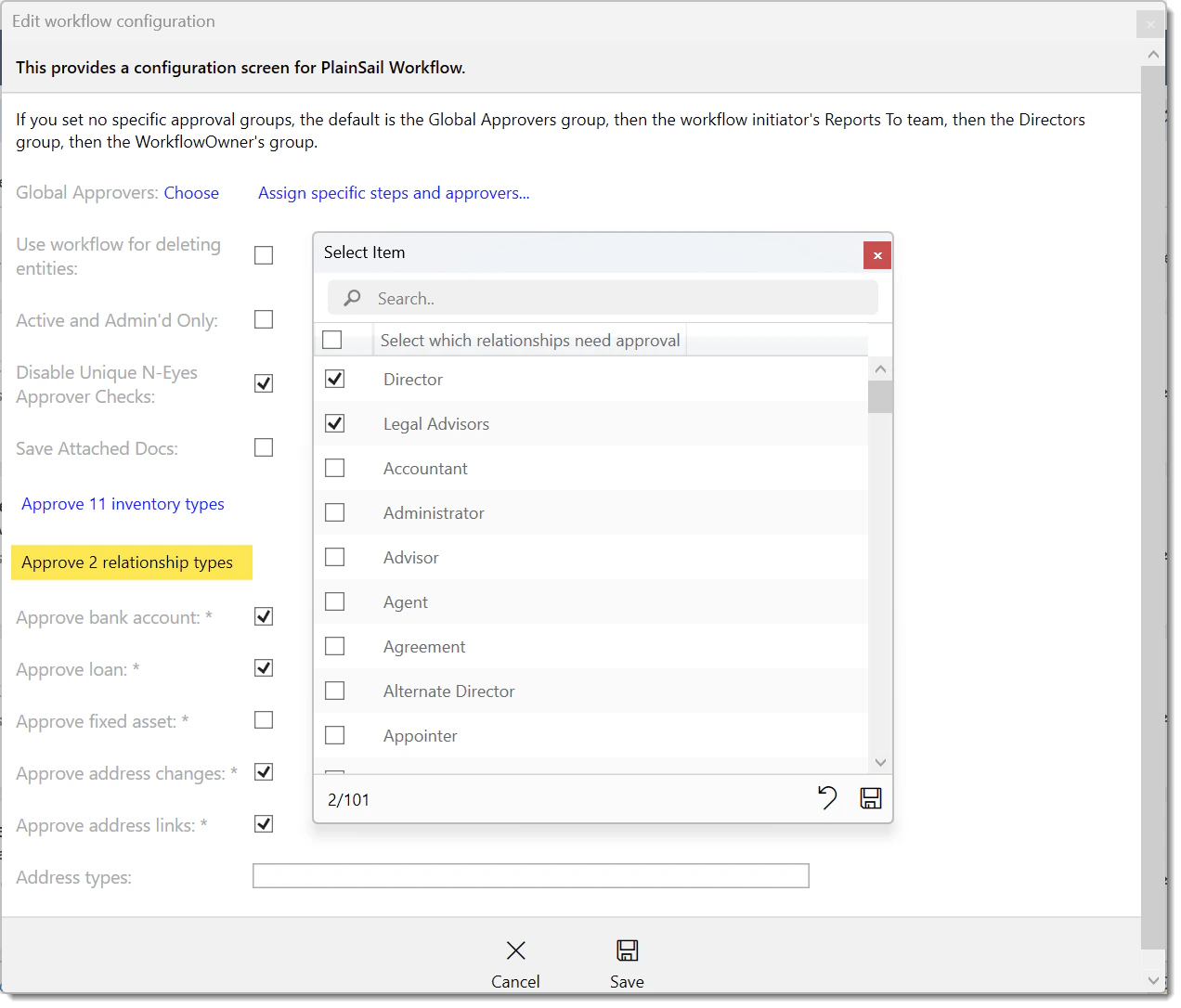 Configuring approvals step 3b
