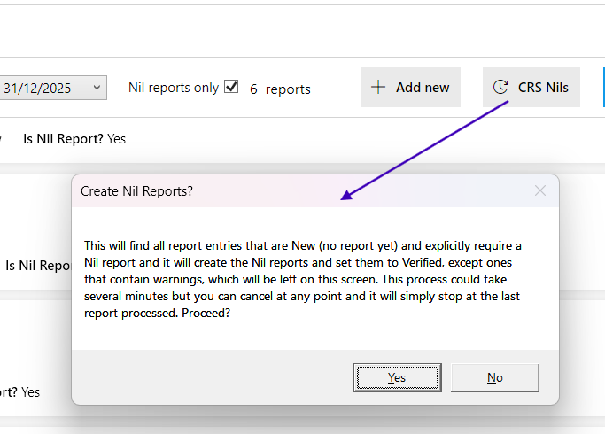 Bulk create and verify nil reports